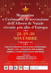 Mercatino e cerimonia di accensione delle luminarie sull'albero di natale piu' alto d'euro